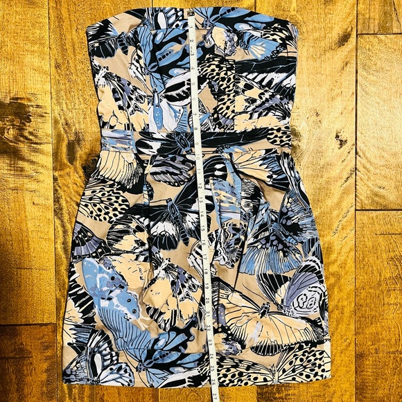 French Connection Mini Cotton Dress with Butterfly Details and Side Pockets - Picture 12 of 15